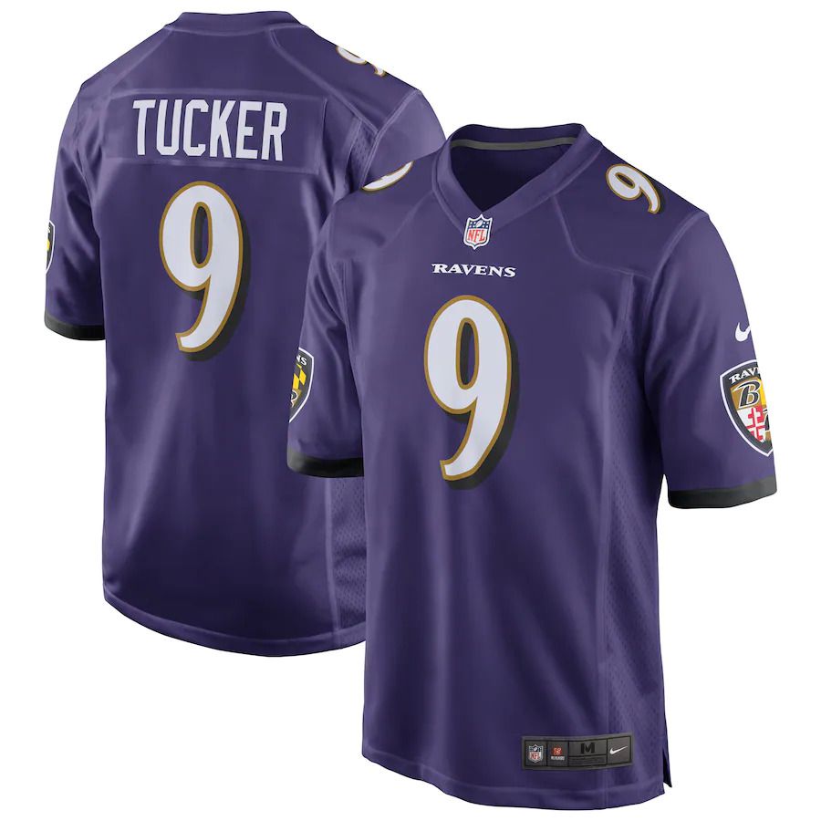 Men Baltimore Ravens #9 Justin Tucker Nike Purple Game NFL Jersey